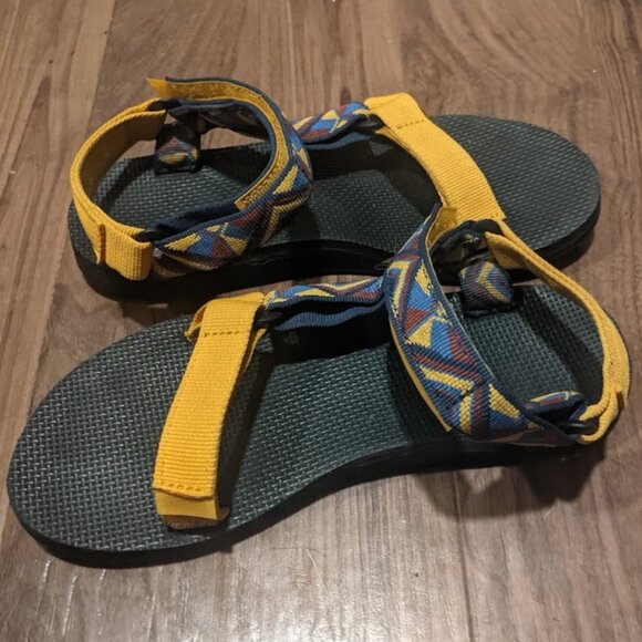 Teva - Universal Sandals Strappy 1003987 | Size 7 | Chestnut Multi Yellow & Blue - Picture 10 of 12